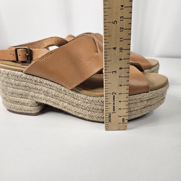 Soludos Women Shoes Leather Sandals Espadrille Wedge Tan Size 8 1820 Boho - Picture 10 of 10